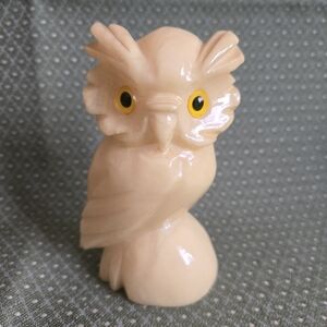 Adorable Owl Made of Alabaster Hand Carved